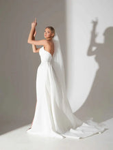 Sweetheart Satin Wedding Dress Side Slit A-Line Floor Length Robe De Mariee White Simple Elegant Sweep Train Sleeveless Robe